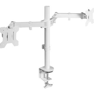 Vivo Dual Monitor Desk Mount Heavy Duty Fuldt justerbart st?lstativ indeholder 2 computersk?rme op til 32 tommer og Max 22 ? Hver hvid stand-v032