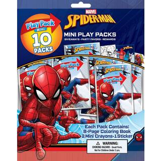 Spiderman Play Packs | Spider-Man-fest favoriserer | Spiderman Mini Play Packs | Inkluderer mini farvelægning 2 mini -farveblyanter og et klister