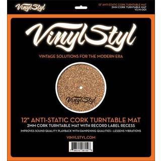 Vinyl Styl 12 tommer Anti Static Cork -drejebeskyttelsesm?tte - Mindre vibrationer - Ingen slip