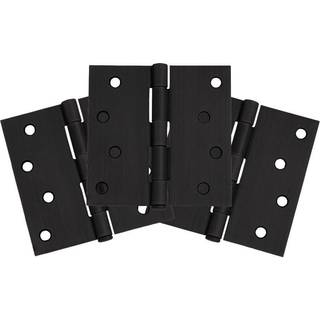 Design House 188987 Square Corner Steel Hardware H?ngsler til indvendige d?re 4 """" X 4 """" Matte sort 3 pakke