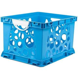 Storex Premium File Crate med støbte håndtag - Brev og juridisk dokument og mappeopbevaring Klasselokale Blå 1 -pakke (61455A03C)