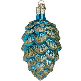 Old World Christmas Blue Ponderosa Pine Cone Glass Blæst Ornament til juletræ