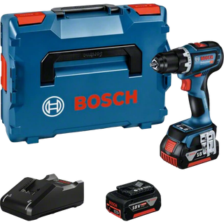 BOSCH GSR 18V-90 C Bore-/skruemaskine Li-Ion, 64Nm, brushless + L-Boxx +2x batterier Li-Ion, 18V, 5Ah + oplader