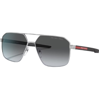 Prada Linea Rossa Mand PS 55WS 1BC06G Solbriller Metal Sølv Grå Geometrisk Polariseret Skygge