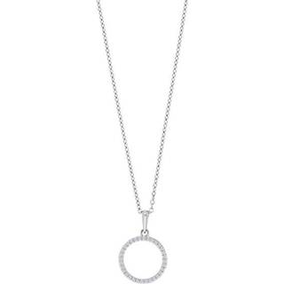 Siersbøl - Cirkel vedhæng i 14kt. hvidguld med diamant 0,10ct**