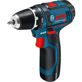 Bosch Professional GSR 12V-15 med batteri, lader, L-BOXX og værktøjer