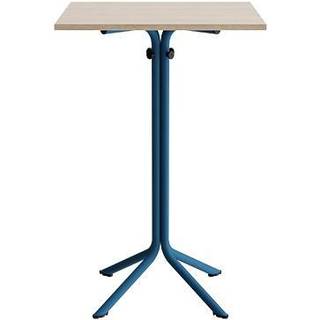 Bord Atlas 1133 700x700x1080mm, Hvidpigmenteret eg med azurblåt understel
