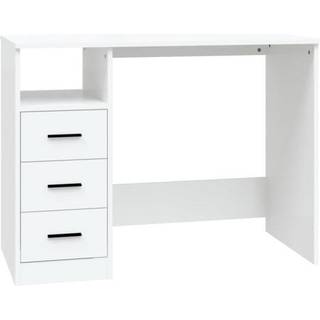 Skrivebord M. Hylder 102X50X76 Cm Konstrueret Træ - Hvid