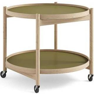Brdr. Krüger Bølling bakkebord 60 cm. - eg ubehandlet, bakke 1: leaf / bakke 2: leaf