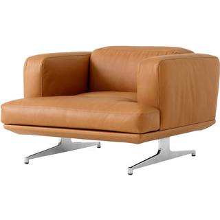 &Tradition Inland Av21 Lænestol Noble farvet / Poleret Aluminium - Lænestole Læder Cognac - 134451A235A030A502