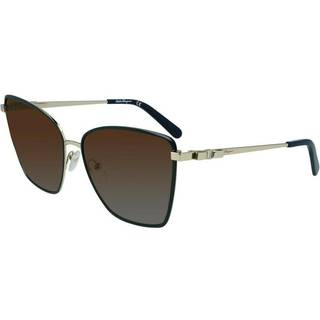 Ferragamo Kvinde SF279S 714 Solbriller Metal Blå Brun Sommerfugl