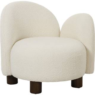 Honolulu loungestol, bouclé, venstrevendt, rund, hvid