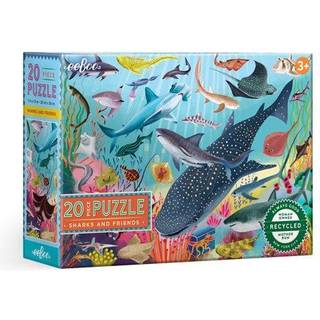 eeBoo Puslespil m 20 brikker Hajer og venner