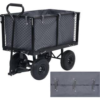 foring til havevogn 81x41x40 cm stof mørkegrå