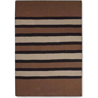 Lexington Striped Knitted Cotton plaid 130x170 cm Brown/Beige/Dark gray