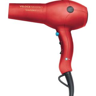 Diva Pro Styling Veloce 3800 Pro tørretumbler, rød - 2200W professionel hårtørrer med ionisk konditionering, EDT108