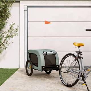 hundetrailer til cykel oxfordstof og jern grå og sort