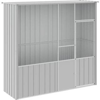 fuglebur 215x78x200 cm galvaniseret stål grå