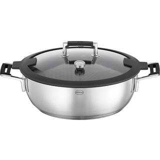 Rösle Silence PRO Aroma Dampfgarer 28 cm mit ProResist Antihaftversieglung - Edelstahl - Schwarz,Silber