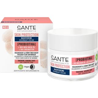 Sante Naturkosmetik Ansigtspleje Dag- og natpleje Hudbeskyttende natcreme med probiotika, økologisk Inca Inchi-olie og økologisk sheasmør 50 ml (2.120,00 kr / 1 l) - 50 ml