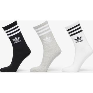 Mid-Cut Crew strømper, 3 par - White / Medium Grey Heather / Black - 43-45