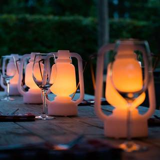 Bordlampe hvid flammeeffekt 22 cm - Storm Mini