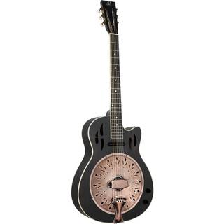 Ortega RRG40CE-DBK Distressed Black Satin Resonator-guitar