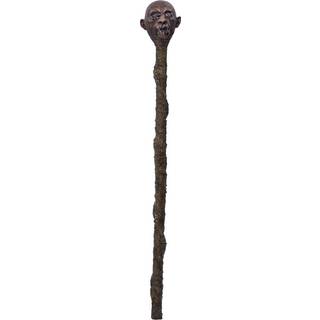 Voodoo Gehstock mit Schrumpfkopf 120cm