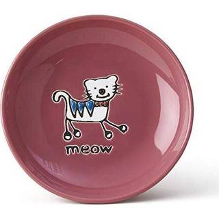 Petrageous 11035 fjollet kitty opvaskemaskine og mikrobølge stenøjskatte underkop 5-tommer diameter 2,5 ounce kapacitet til våd eller tør kattefo