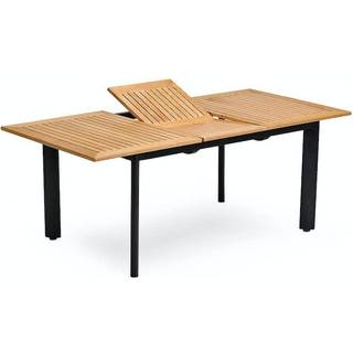 Hillerstorp havebord med udtræk i aluminium og teak træ 150 - 200 x 96 cm - Hvid/Teak