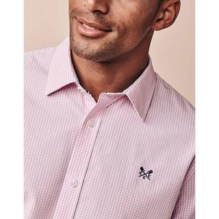 Crew Clothing Crew Clothing Company Pink Slim Fit 100% Cotton Micro Gingham Shirt