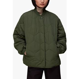 Whistles Whistles Green Ida Short Quilted Coat