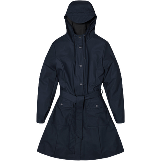 Rains Curve Long Jacket - Navy