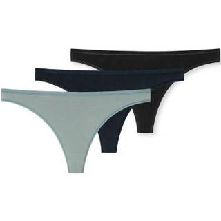 Schiesser 3-pak 95-5 Organic Cotton Thong - Black/Blue - 44