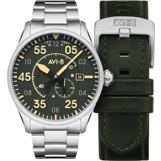 AVI-8 Spitfire Type 300 Automatic Olive Green with Additional Strap Mens Watch AV-4073-22