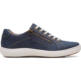 Clarkstil kvinder. 26163570 Nalle Lace marineblå træningssko i læder (38), Fast, Blonder, Lynlås, Casual