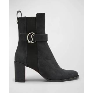 Christian Louboutin CL Chelsea Booty suede ankle boots - black - EU 36.5