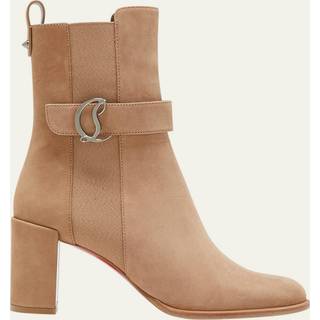 Christian Louboutin CL Chelsea Booty suede ankle boots - beige - EU 40