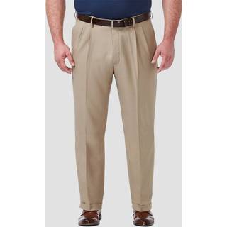 Haggar Mens Premium Comfort Classic Fit Pleat Front Pant Reg og store høje størrelser Medium Khaki Bt 44W X 34L