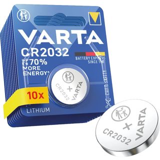 Batteri til VVS Varta CR2032 Knapcelle Lithium 3V 1 blister x 10 (10 batterier)