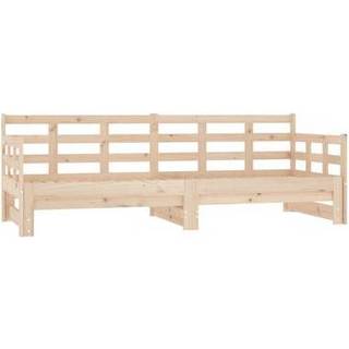 Daybed Med Udtræk 2X(90X200) Cm Massivt Fyrretræ - Sort / 2x (90 x 190) cm