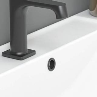 Overløbsroset til porcelænsvask - sort mat