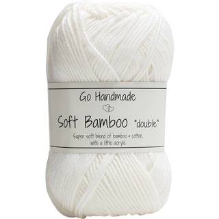 Go Handmade Soft Bamboo Double Indhold: 70% Bambus, 23% Bomuld og 7% Akryl Vægt/løbelængde: 50 g = ca. 115 meter Anbefalede pinde: 3-4 mm Strikkefasthed: 10 cm = 26-28 m Maskinvask 40°C / Tåler ikke tørretumbler / Tørres fladt..