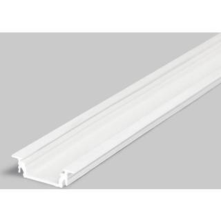 2m aluprofil GROOVE14 EE7F/TY - Hvid lakeret, indbygget, LED skinne