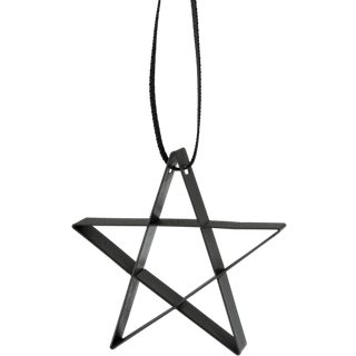 Figura ornament, stjerne, lille soft sort