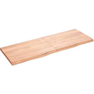 væghylde 140x50x(2-4) cm behandlet massivt egetræ lysebrun
