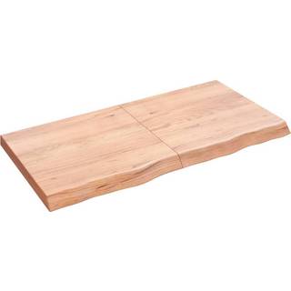 væghylde 120x60x(2-6) cm behandlet massivt egetræ lysebrun