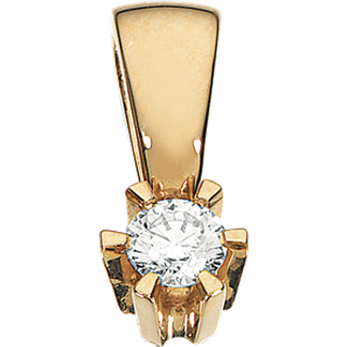 Prinsesse Vedhæng i 14kt. guld m. 0,09ct. diamant