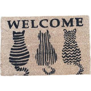 Dørmåtte kokosfibre med katte 40x60 cm