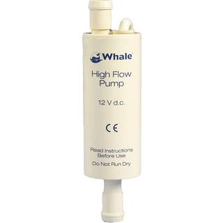 Elektrisk pantrypumpe Whale High Flow Inline, 12 V, 12.8 l/min ved 3 m. 14.8 l/min ved 1 m. 15.8 l/min ved 0 m., 3/8 (10 mm) slange / 1/2 (13 mm) slange
